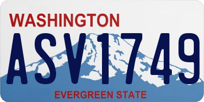 WA license plate ASV1749