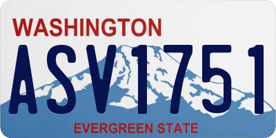 WA license plate ASV1751