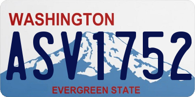WA license plate ASV1752