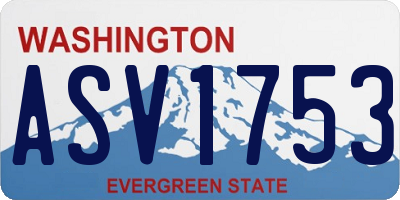 WA license plate ASV1753