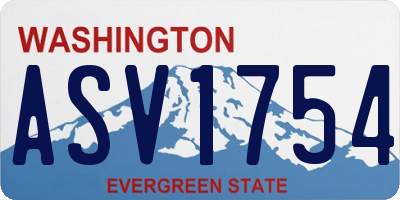 WA license plate ASV1754