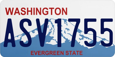 WA license plate ASV1755