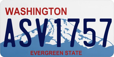 WA license plate ASV1757