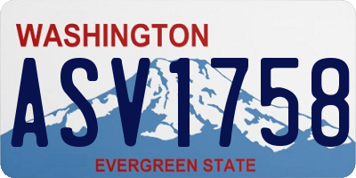 WA license plate ASV1758
