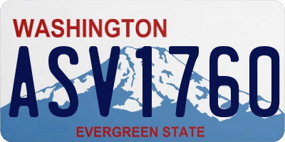 WA license plate ASV1760