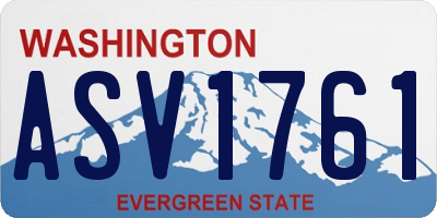 WA license plate ASV1761