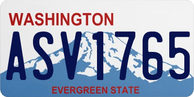 WA license plate ASV1765