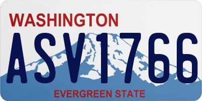 WA license plate ASV1766