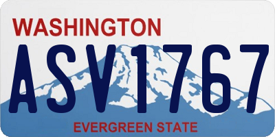 WA license plate ASV1767