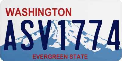 WA license plate ASV1774