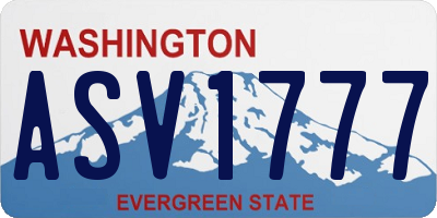 WA license plate ASV1777