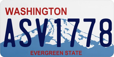 WA license plate ASV1778