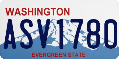 WA license plate ASV1780
