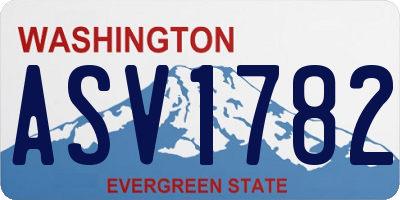 WA license plate ASV1782