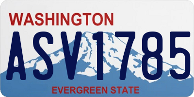 WA license plate ASV1785