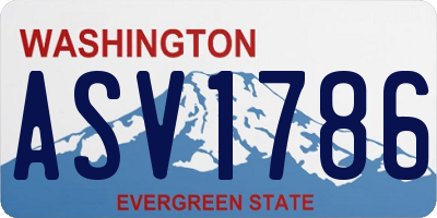 WA license plate ASV1786