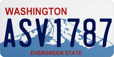 WA license plate ASV1787