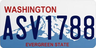 WA license plate ASV1788
