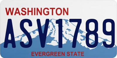 WA license plate ASV1789