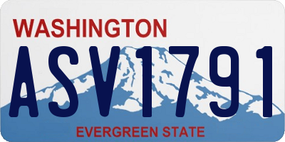 WA license plate ASV1791