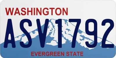 WA license plate ASV1792