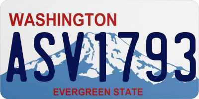 WA license plate ASV1793