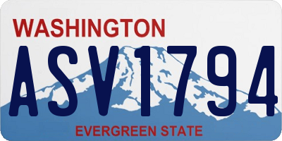 WA license plate ASV1794