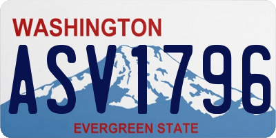 WA license plate ASV1796