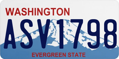 WA license plate ASV1798