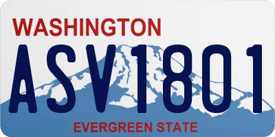 WA license plate ASV1801