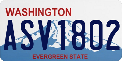 WA license plate ASV1802