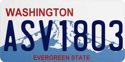 WA license plate ASV1803