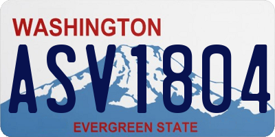 WA license plate ASV1804