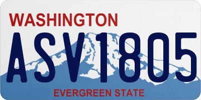 WA license plate ASV1805