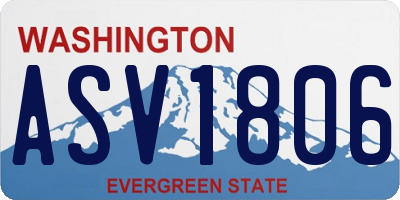 WA license plate ASV1806