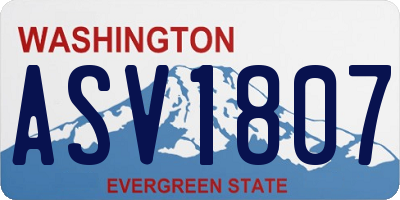 WA license plate ASV1807