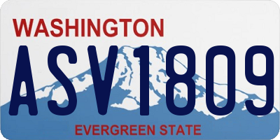 WA license plate ASV1809