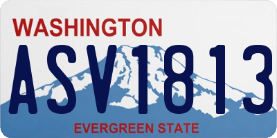 WA license plate ASV1813