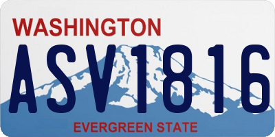 WA license plate ASV1816