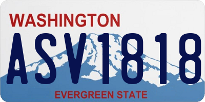 WA license plate ASV1818