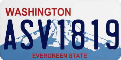 WA license plate ASV1819