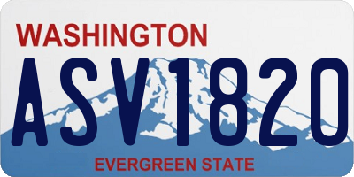 WA license plate ASV1820