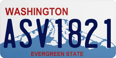 WA license plate ASV1821