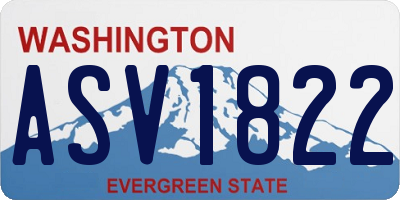 WA license plate ASV1822