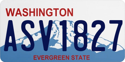 WA license plate ASV1827