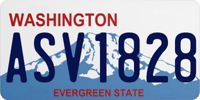WA license plate ASV1828