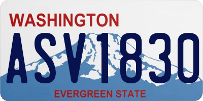 WA license plate ASV1830