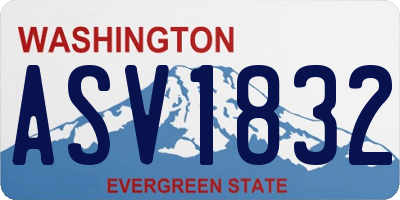 WA license plate ASV1832