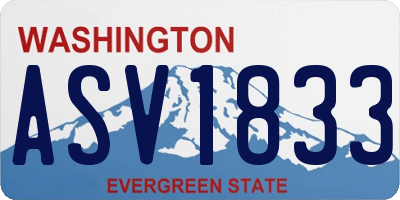 WA license plate ASV1833