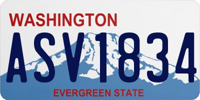 WA license plate ASV1834